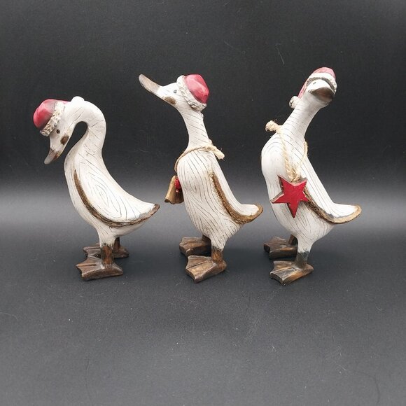 Set of 3 Rustic Tii Christmas Santa ducks - Picture 4 of 11